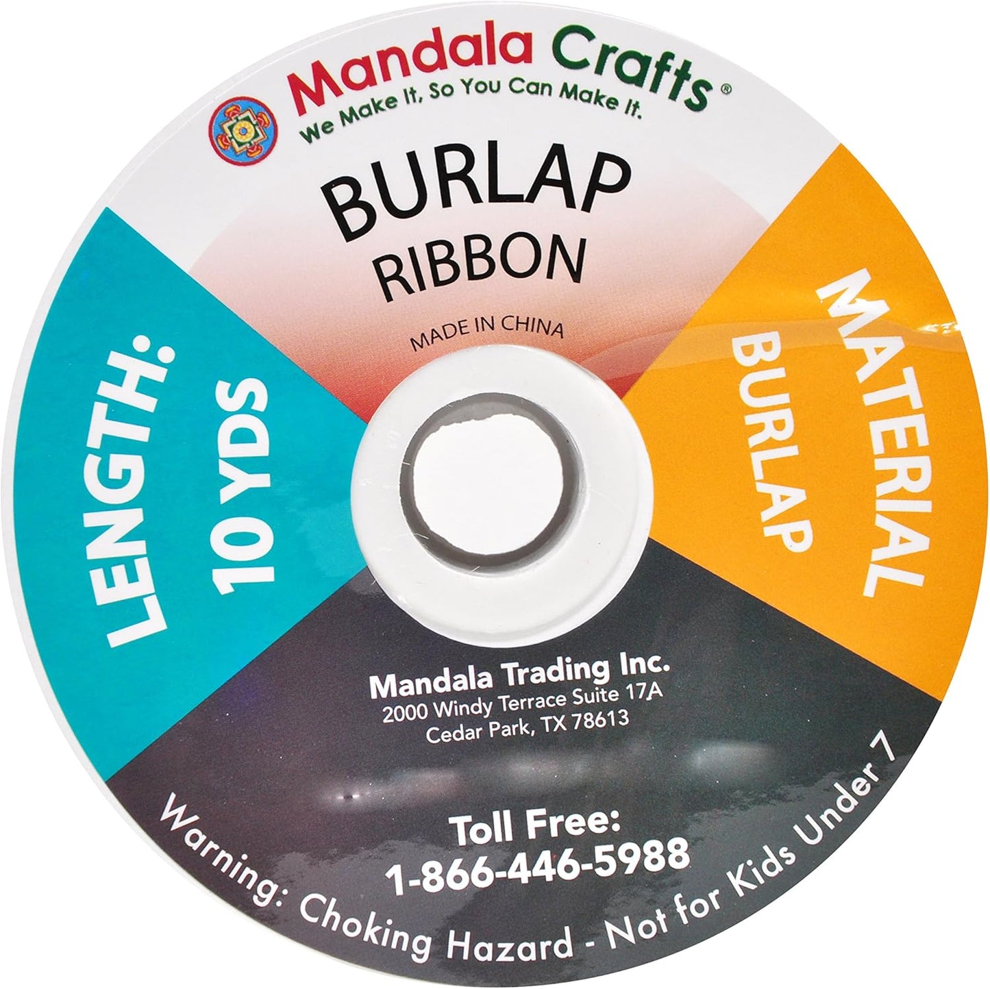 Mandala Crafts Turquoise Burlap Ribbon 1 Inch Wide Jute Ribbons for Crafts - 20 Yds Roll Rustic Burlap Wrap Trim Ribbons for Wreaths Bows Wedding Party Decoration