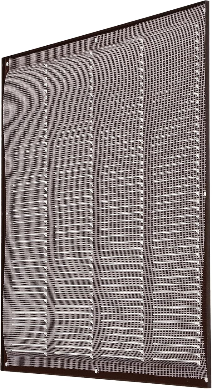 Repa Market Air Vent Cover 16x16 Inch (Outer Dimensions) Brown Galvanized Steel Louvered Grill Cover with Mesh Screen/Wall or Ceiling Vent/HVAC Register for Indoor and Outdoor Ventilation