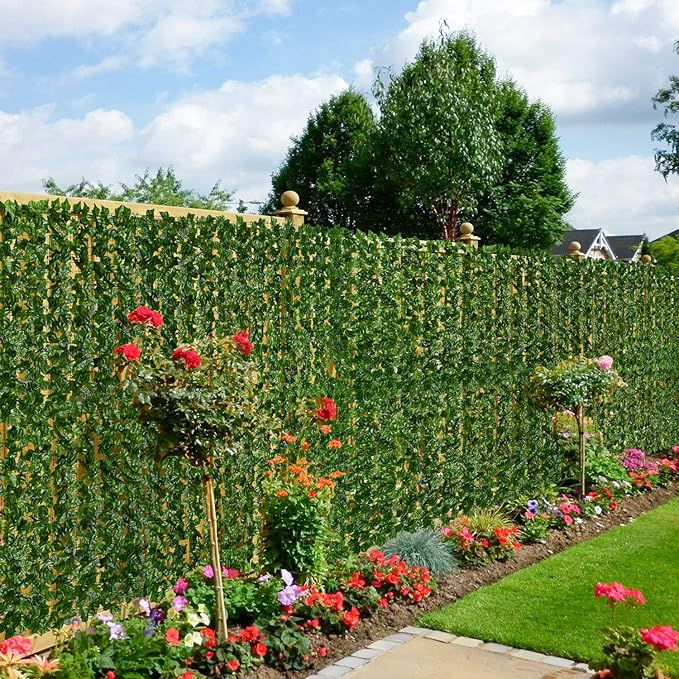DearHouse Artificial Faux Ivy Hedge Privacy Fence Wall Screen, 177.1 * 39.3inch Leaf and Vine Decoration for Outdoor Garden Home Decor