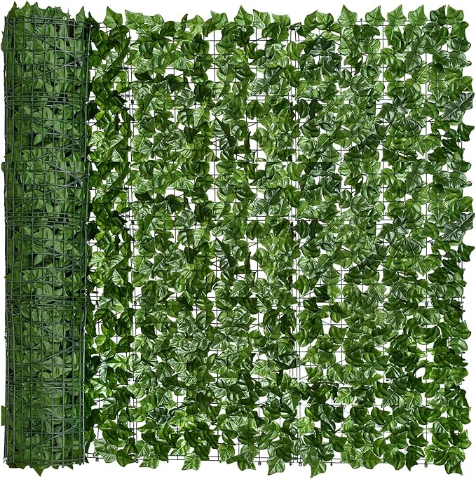 DearHouse Artificial Ivy Privacy Fence, 118x69in Artificial Hedges Fence and Faux Ivy Vine Leaf Decoration for Outdoor Garden Decor