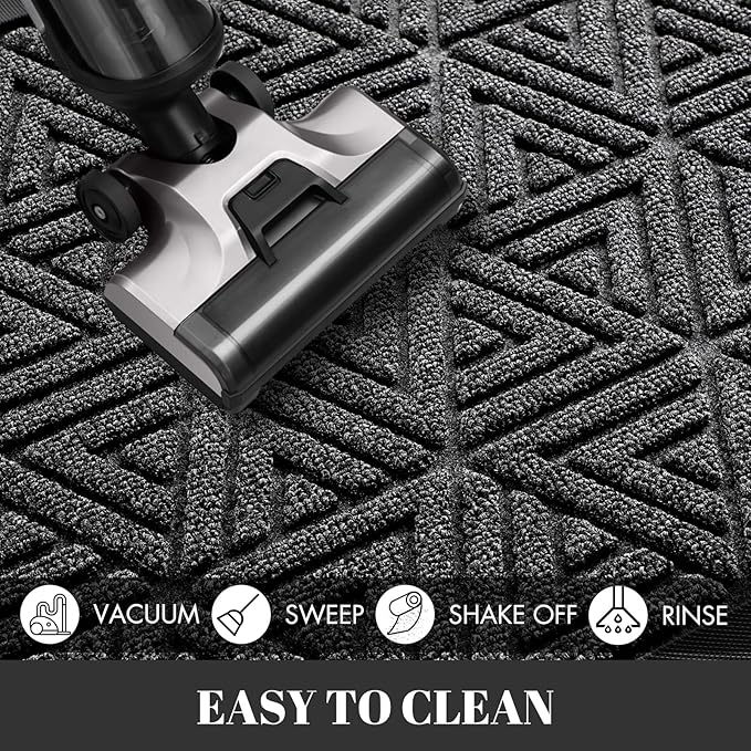 Yimobra Extra Large Door Mat 60x36, All-Weather Waterproof Non-Slip Welcome Matt Outdoor, Heavy Duty Non Slip Doormat for Entryway for Patio and Garage Indoor, Easy Clean, Mix Grey