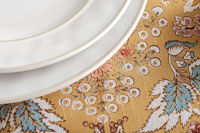 Maison d' Hermine Table Cloth Rectangle Table 100% Cotton 70 x 120 Inches Tablecloth Reusable Decorative Everyday Use for Dining Room, Farmhouse, Home Party, Festive & Wedding Spring Summer - Marquise