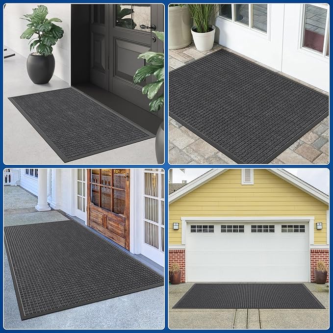 Durable Front Door Mat, 48" x 24" Heavy Duty Indoor Outdoor Doormat for Entryway, Non-Slip Rubber Backing, Stain and Fade Resistant Commercial Floor Mat for Home Office Entry