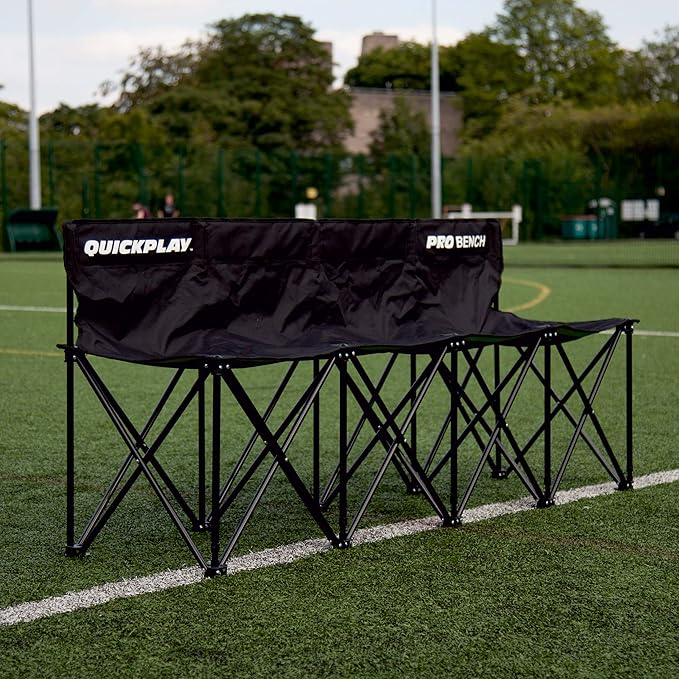 QUICKPLAY PRO Portable Folding Bench – Available in 4, 6, and 9 Seats & 6-Seat Shelter | Heavy-Duty, Fast Set-Up Seating for Sports, Camping, and Outdoor Activities