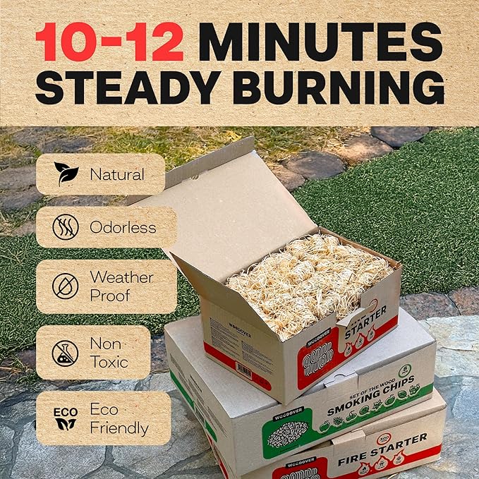 300 pcs Large Fire Starters for Fireplace, Natural Fire Starter for Campfires, for Wood Stove, BBQ, Grill, Pizza Oven, Outdoor Fire Pit, Chimney Charcoal Starter
