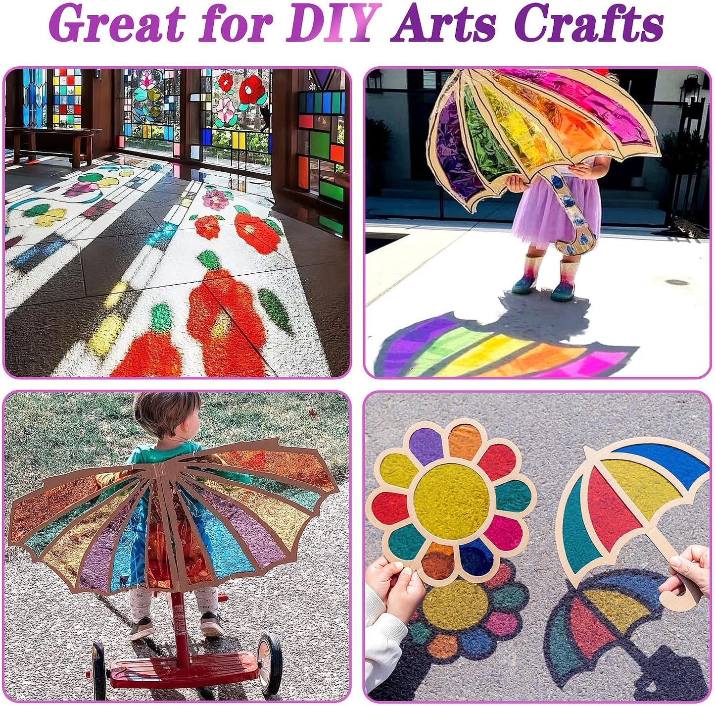 Ahardaim 120Pcs Colored Cellophane Sheets, Cellophane Paper, Colored Cellophane Wrap for DIY Arts Crafts, Packaging Small Gifts, Candy Wrapping, Holidays and Parties Decoration (7.5 x 7.5 Inch)