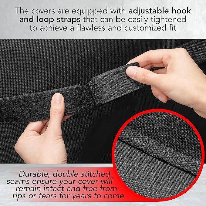 Heavy Duty Smoker Cover, 40 Inch – Waterproof, Weather Resistant, UV & Fade Resistant with Adjustable Straps – BBQ Cover for Flat Grill, Black