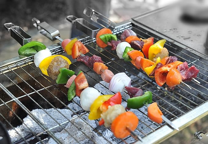Jokari Pro Grade 6 in 1 Lighted Grill Tool. All in One Cooking Utensil Includes Easy Grip Handle, Spatula, Adjustable Tongs, Knife Blade, Scraper, Bottle Opener and LED Flashlight for Night Grilling.