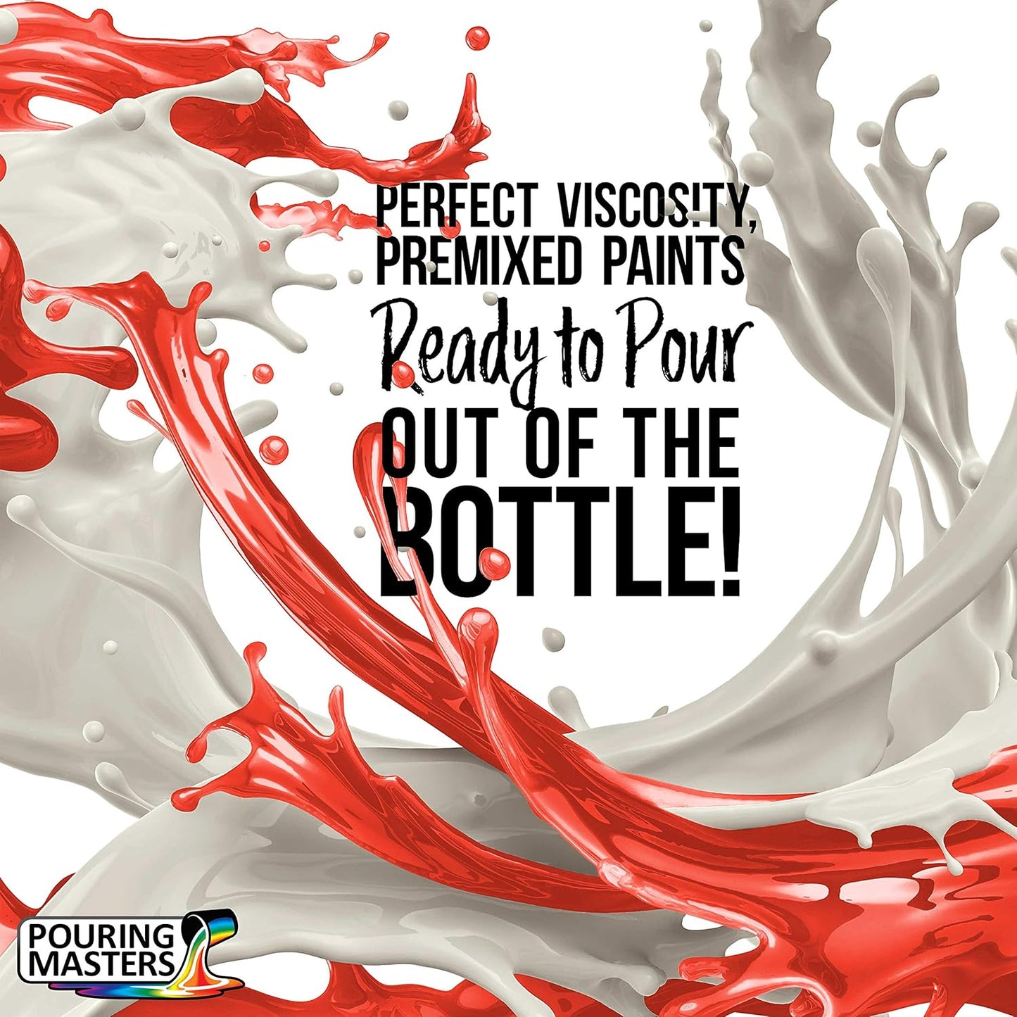 POURING MASTERS Hot Tamale Red Acrylic Ready to Pour Pouring Paint - Premium 8-Ounce Pre-Mixed Water-Based - for Canvas, Wood, Paper, Crafts, Tile, Rocks and More