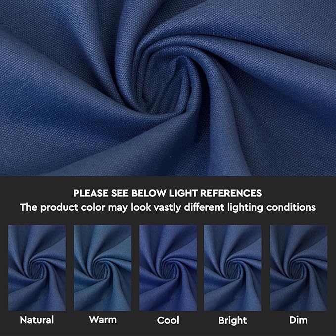 Encasa XO Table Runner 13"x59" Long | Cotton Canvas Fabric | Cobalt Solid Color | Machine Washable & Durable