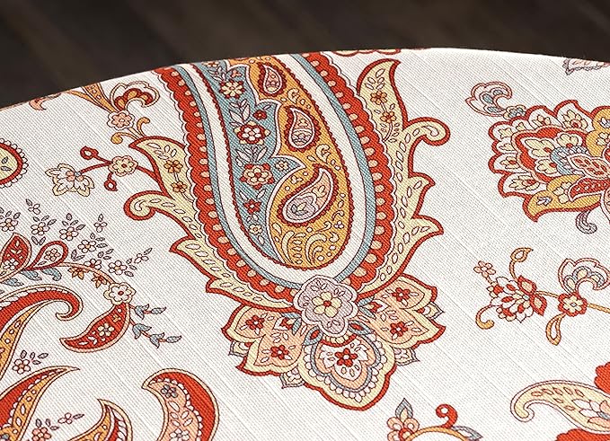 Maison d' Hermine Table Cloth Round Table 100% Cotton 69 Inches Fall Tablecloth Reusable Everyday Use for Thanksgiving Christmas Decorations Dining Farmhouse Party (Cachemire)