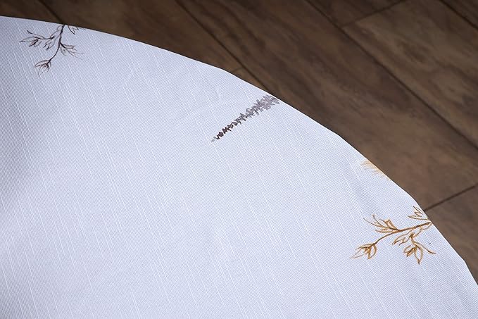 Maison d' Hermine Table Cloth Round Table 100% Cotton 63 Inches Tablecloth Reusable Decorative for Dining Room, Farmhouse, Home, Party, Festive & Wedding Spring Summer - Meadow Florals - Beige