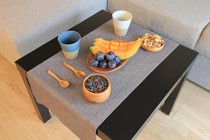 Grey Table Runner 60 inch, Gray Dresser Cover, Waterproof Coffee Table Runner, Outdoor Long Dining Table Runners, Decor for Fiesta, Dinner Parties, Wedding, Thanksgiving, Halloween, Christmas
