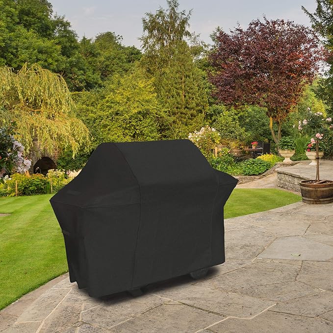 NEXCOVER 64 Inch Grill Cover - 600D Heavy Duty Waterproof and Weather Resistant BBQ Cover for Weber, Char Broil, Nexgrill, Brinkmann, Holland - Fade Resistant, Black