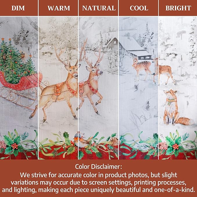 Maison d' Hermine Table Cloth Rectangle Table 100% Cotton 60 x 120 Inches Fall Tablecloth Reusable Everyday Use for Thanksgiving Christmas Decorations Dining Farmhouse Party (Christmas Tradition)