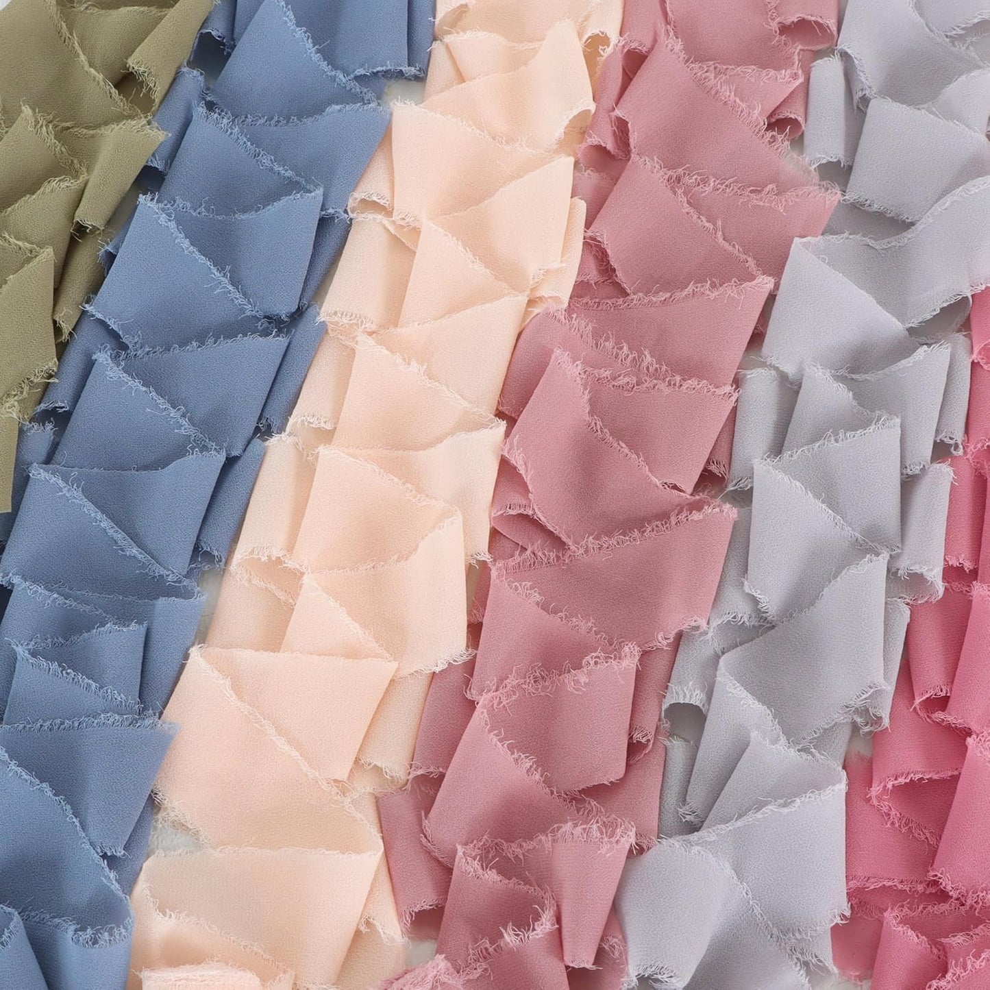 TONIFUL 6 Rolls Morandi Set Chiffon Ribbon 1 1/2 Inch 5 Yards Silk Fabric for Gift Wrapping, Wedding Party Decoration, Flower Bouquet, Bows Making, DIY Crafts