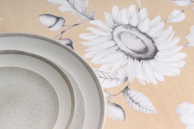 Maison d' Hermine Table Cloth Round Table 100% Cotton 69 Inches Fall Tablecloth Reusable Everyday Use for Thanksgiving Christmas Decorations Dining Farmhouse Party (Pretty Autumn)