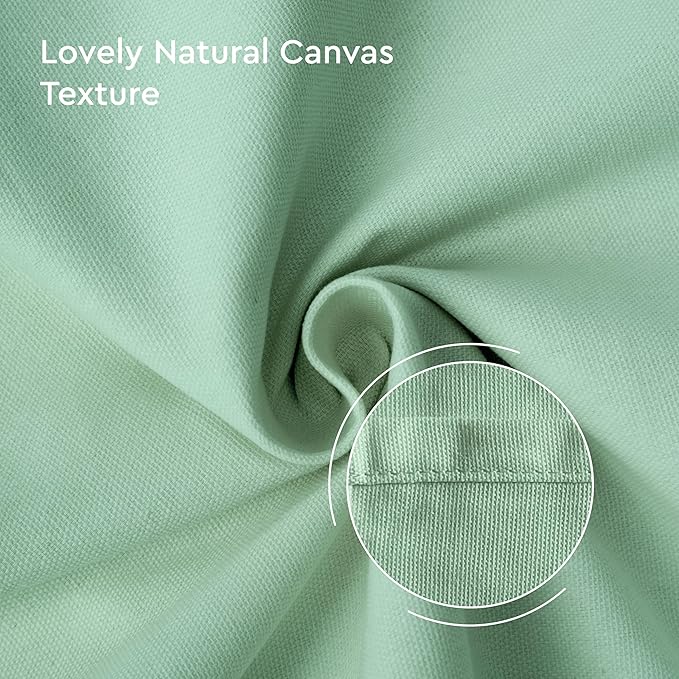 Encasa XO Table Runner 13"x36" Long | Cotton Canvas Fabric | Mint Green Solid Color | Machine Washable & Durable