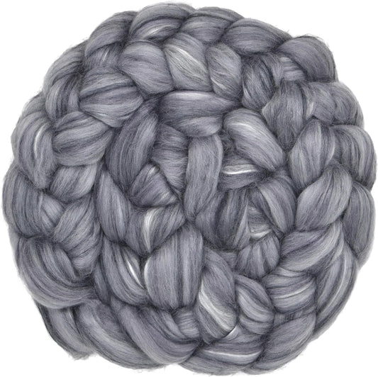 Merino Silk Luxe Tonal Designer Blend. Superfine Merino, Mulberry Silk, Tussah Silk. Top Roving for Spinning or Felting. Stardust 4oz