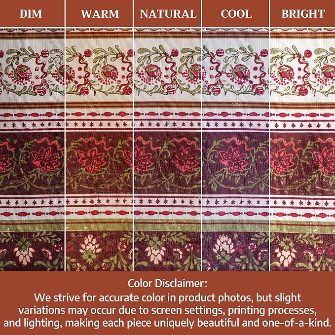 Maison d' Hermine Table Cloth Round Table 100% Cotton 69 Inches Fall Tablecloth Reusable Everyday Use for Thanksgiving Christmas Decorations Dining Farmhouse Party (Reveillon Au Jardin)