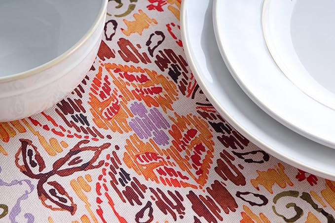 Maison d' Hermine Table Cloth Rectangle Table 100% Cotton 70 x 90 Inches Fall Tablecloth Reusable Everyday Use for Thanksgiving Christmas Decorations Dining Farmhouse Party (Damask)