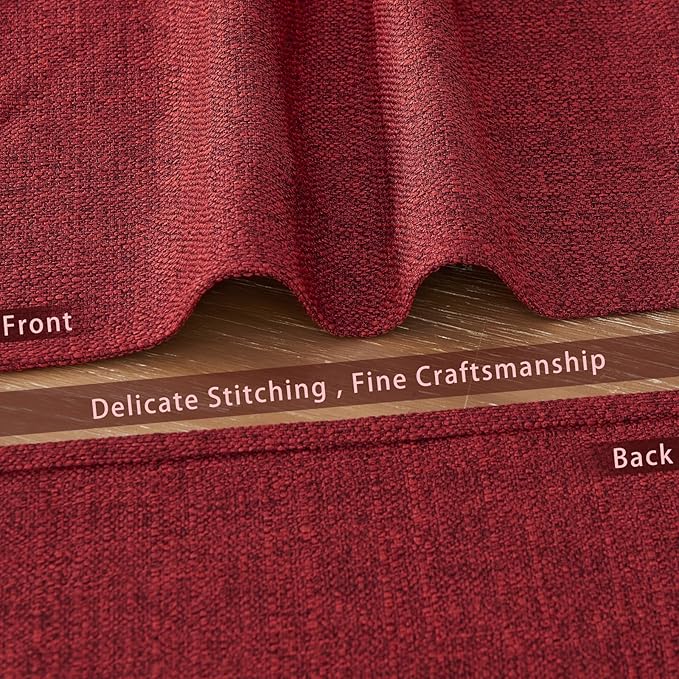 BALCONY & FALCON Placemats Set of 6 Faux Linen Cloth Place Mats Washable Waterproof Wrinkle Resistant Table Placemats for Dining Kitchen Farmhouse Indoor & Outdoor Use(Ruby Red, 13.8”x 17.7”