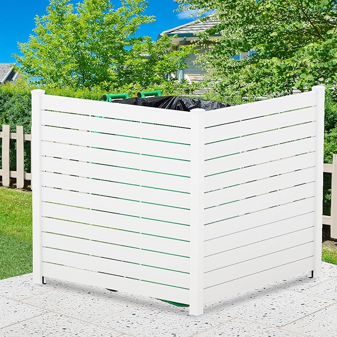 Kozyard Ground Mounting Kit for 2-Panel Privacy Screens – Perfect for Securing to Concrete – Helps Hide Clutter and Keep Your Outdoor Space Neat – Fits Both White & Black Panels