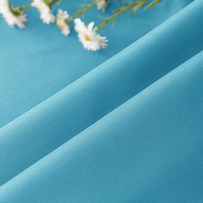HolidayIdeas Patio Curtains Outdoor Waterproof 4 Panels 54x84 Inch-Windproof Weatherproof Privacy Teal Outside Curtains-Grommet Top and Tab Bottom Drape for Gazebo, Porch, Pergola, Cabana, Backyard