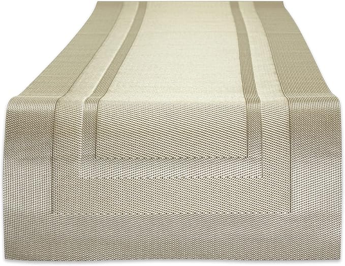 DII PVC Tabletop Collection Woven Indoor/Outdoor, Table Runner, 14x72, Champagne