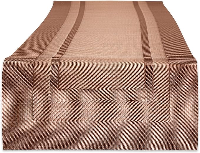 DII PVC Tabletop Collection Woven Indoor/Outdoor, Table Runner, 14x72, Cinnamon