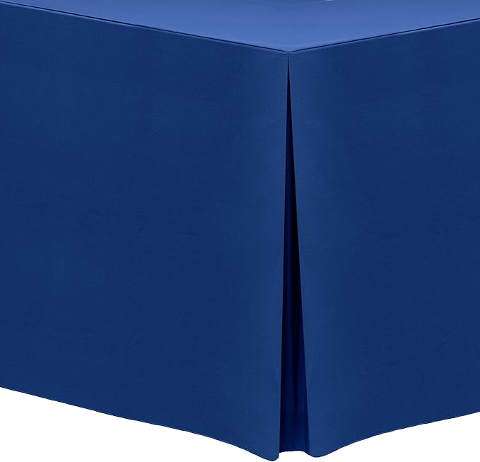 Ultimate Textile -10 Pack- 5 ft. Fitted Polyester Tablecloth - Fits 30 x 60-Inch Banquet and Folding Rectangular Tables - 42" H, Royal Blue