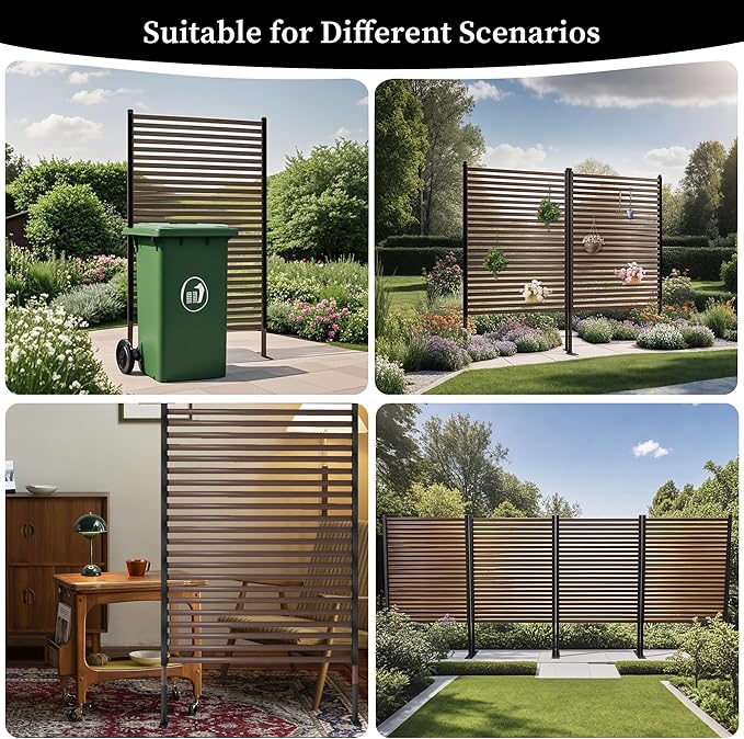 Outdoor Privacy Screens, 6FT X 4FT Decorative Privacy Fence Panels for Patio, Backyard and Garden(Brown)