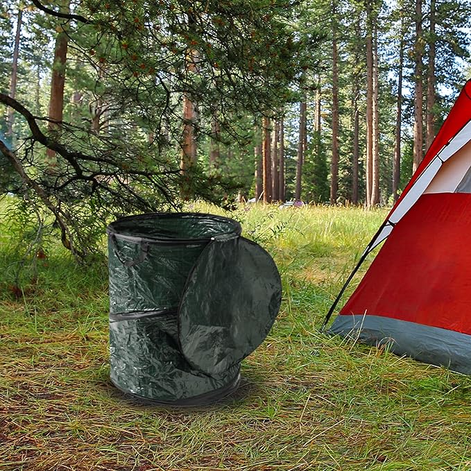 29.5-Gallon Pop Up Outdoor Garbage Can - Collapsible Trash Can for Parties, Yard Waste, or Laundry - Camping Accessories by Wakeman