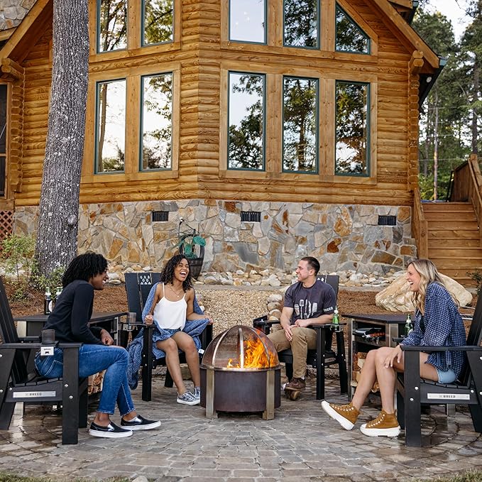 Breeo Smokeless Fire Pit (X Series 24, Corten Steel) | 27.5 inch Smokeless Firepit for Outside | 62 Pounds | Ideal for Families, Gifts for Dad | Compatible with Wide Range of Breeo Accessories
