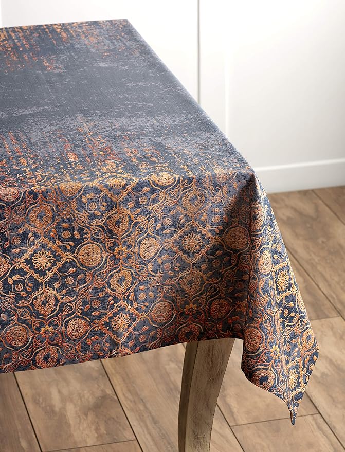Maison d' Hermine Table Cloth Rectangle Table 100% Cotton 70 x 140 Inches Fall Tablecloth Reusable Everyday Use for Thanksgiving Christmas Decorations Dining Farmhouse Party (Imperfection)