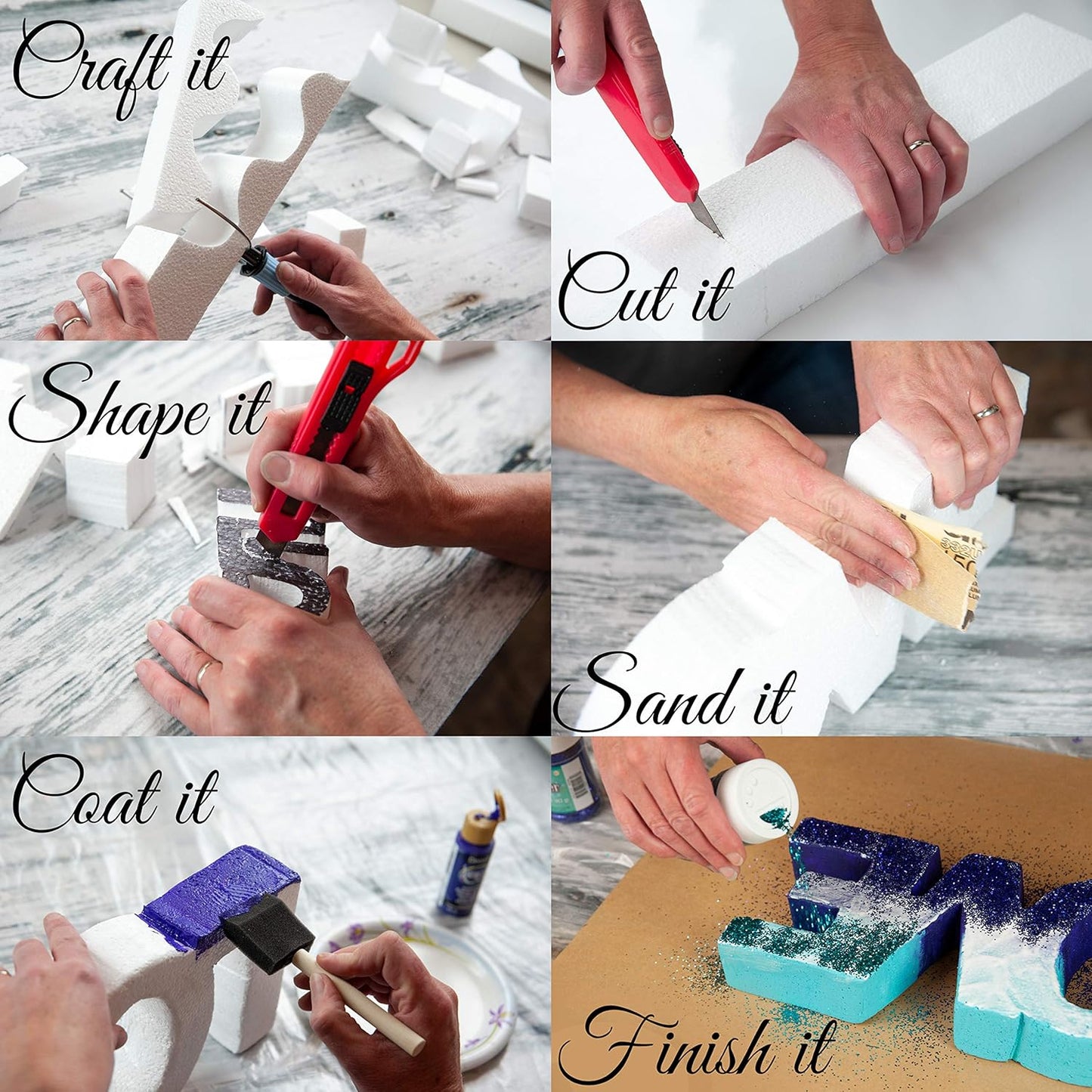 Silverlake 8x4x2 Craft Foam for Styrofoam Block Projects (9-Pack)