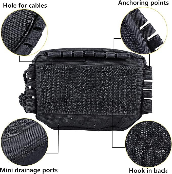 Tactical NVG Battery Pouch Helmet Mounted, Counter Weight Pouch GP Balance Retention for Fast MK1 PJ Airsoft Helmet