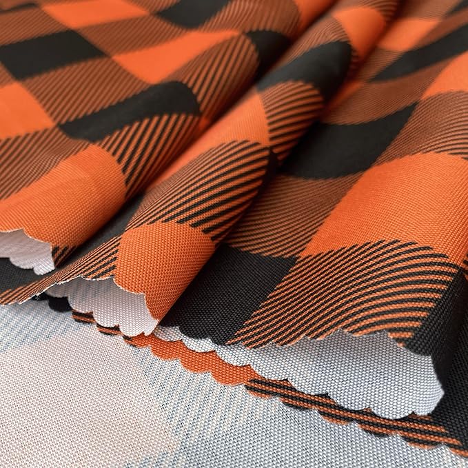 Waterproof Plaid Tablecloth Fabric - Round 120 Inch Classic Gingham Checker Table Cloth for Indoor/Outdoor Use - Buffalo Table Cover for Picnics, BBQs, and Parties