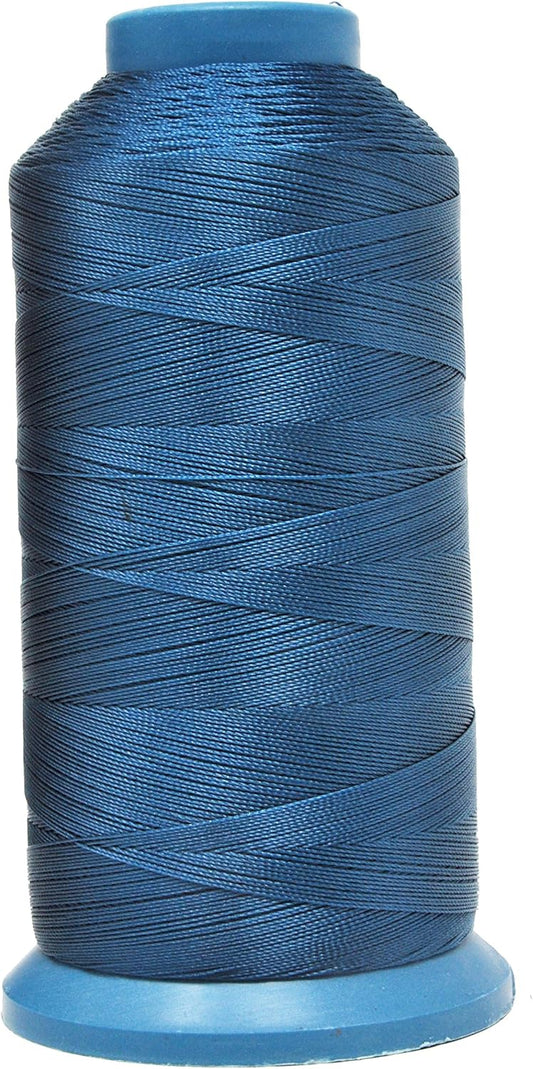 Mandala Crafts Bonded Nylon Thread Airforce Blue Heavy Duty Sewing Threads - 1500 YDs Size 69 210D T70 Tex 70 Thread for Leather Jeans Weaving Outdoor Marine Upholstery Threads