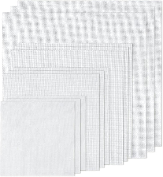 12 PCS Aida Cloth 14 Count, 4 Sizes White Cross Stitch Fabric for Craft Embroidery, Classic Reserve Aida Cloth for Embroidery Beginner, Needlework, Cross Stitch (5.9 to 11.8inch)