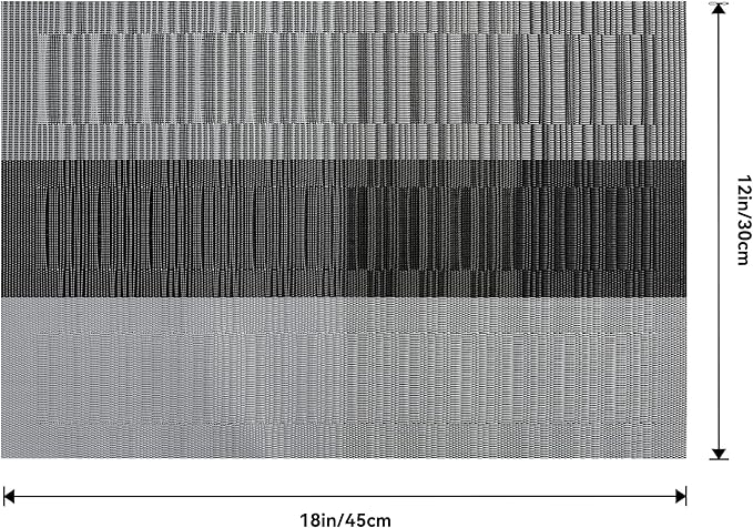 Leetaltree Grey with White Striped Placemats Set of 4 - Heat Resistant Non-Slip Place mats for Dining Table, Washable Durable PVC Vinyl Woven Table Mats（Grey Stripe, 4）