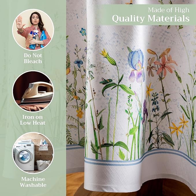 Maison d' Hermine Table Cloth Round Table 100% Cotton 69 Inches Tablecloth Reusable Decorative Everyday Use for Dining Room, Farmhouse, Home, Party, Festive & Wedding Spring Summer - Fleurs De Mai