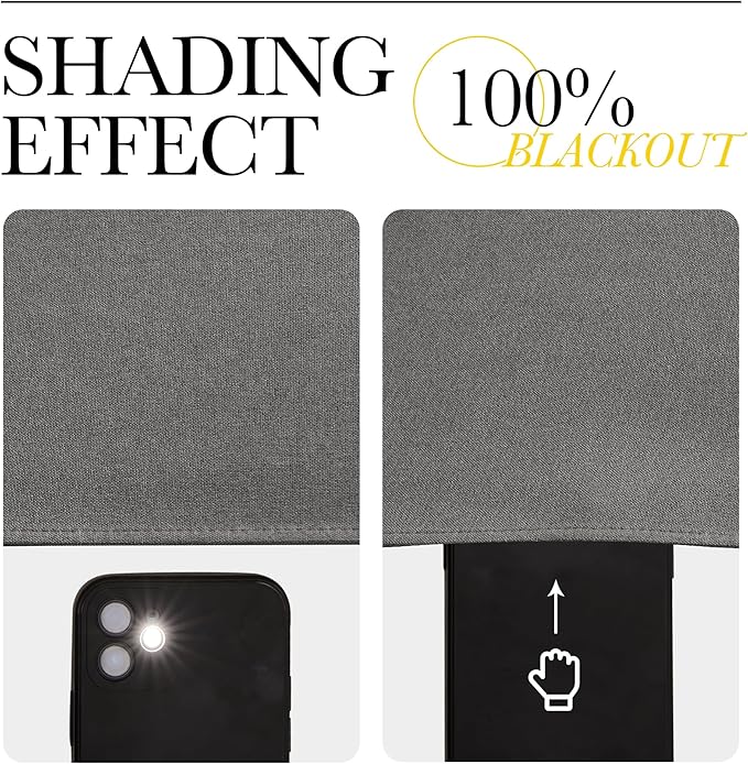 NICETOWN Outdoor Blackout Curtains for Patio Waterproof, 2 Panels 100% Light Blocking Linen Curtains Weatherproof, Indoor/Outside Privacy Sun Shades for Gazebo, Porch, Balcony, W52 x L96 inch, Grey