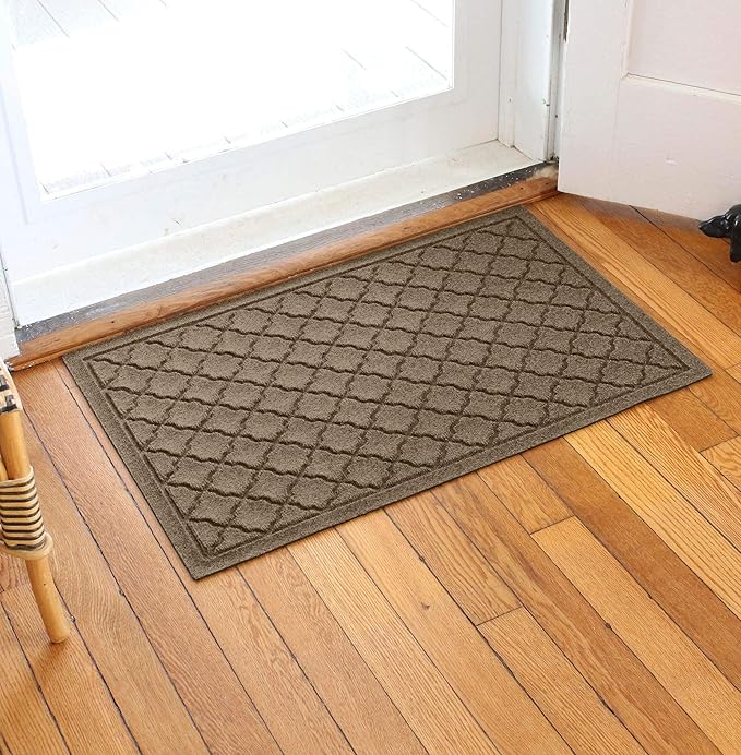 WaterHog Heavy Duty Doorway Mat, 2' x 3', Made in USA, Durable & Skid-Resistant Entryway Mat, Water-Trapping, Indoor/Outdoor Decorative Floor Covering, Cordova Collection, Khaki/Camel