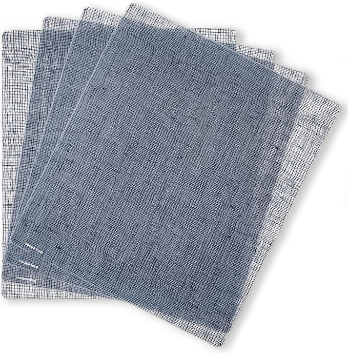 Modern Twist Placemat 100% Food-Grade Silicone, Waterproof and Reusable, Linen - Denim