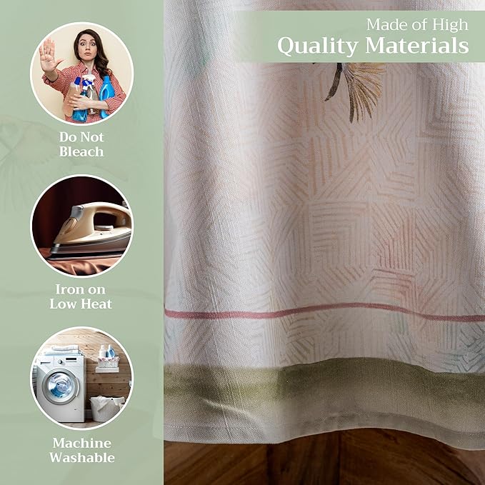 Maison d' Hermine Table Cloth Round Table 100% Cotton 69 Inches Tablecloth Reusable Decorative Everyday Use for Dining Room, Farmhouse, Home, Party, Festive & Wedding Spring Summer - Flying Birds