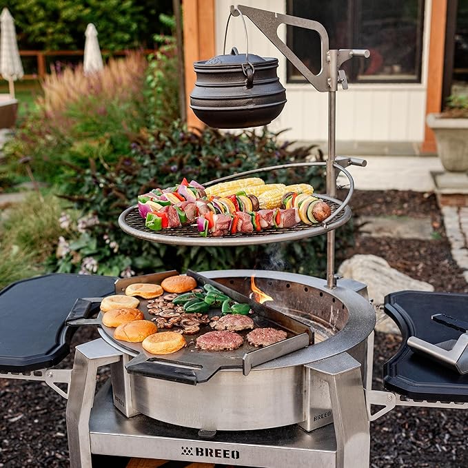 Outpost Grill 24 - Campfire Grill - Breeo X Series Accessory - Stainless Steel, Durable, USA Made - Campfire Grate - Camping Cooking Rack with Carrying Bag - Fire Pit Accessories
