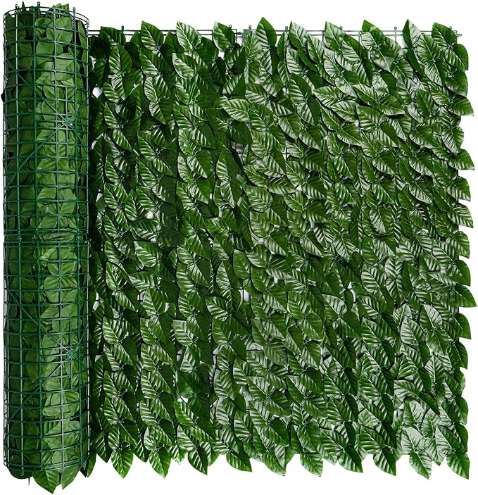iCover Artificial Ivy Privacy Screen for Fence, 59x118in Strengthened Joint Prevent Leaves Falling Off, Faux Hedge Panels Greenery Vines, Decorative Fences for Outdoor, Garden