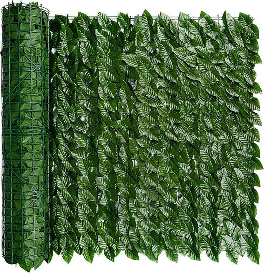 iCover Artificial Ivy Privacy Screen for Fence, 39x98in Strengthened Joint Prevent Leaves Falling Off, Faux Hedge Panels Greenery Vines, Decorative Fences for Outdoor, Garden