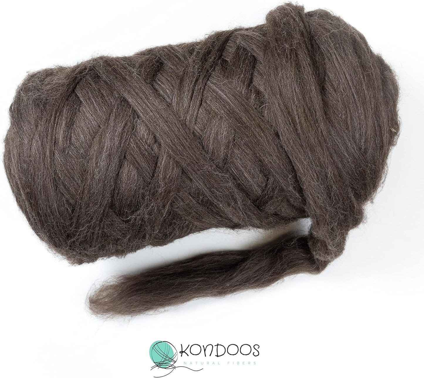 Natural Wool Bulk roving, 8 lb. Best Wool for Spinning, arm Knitting, Felting, Chunky Blankets and Tapestry. Natural Colors, un-Dyed. (Mocha, 8 lb)
